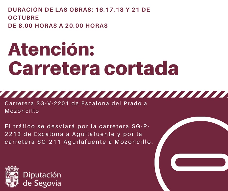 Nota informativa de la Diputación de Segovia