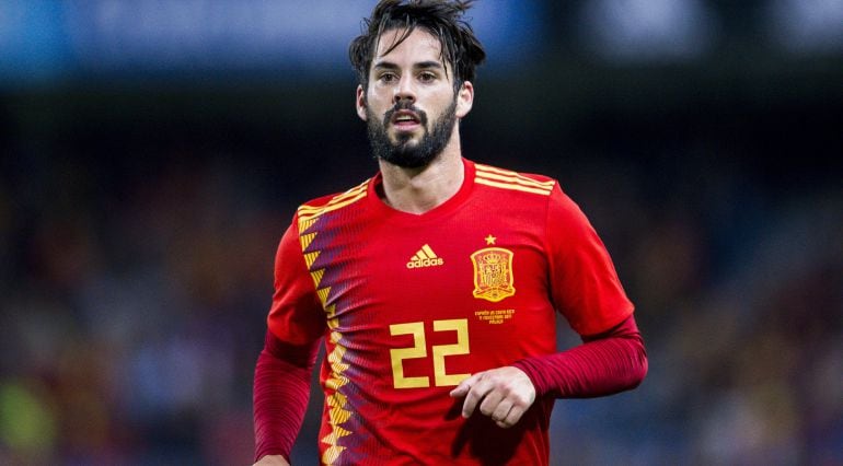 Isco, en el partido amistoso entre España y Costa Rica celebrado en La Rosaleda.