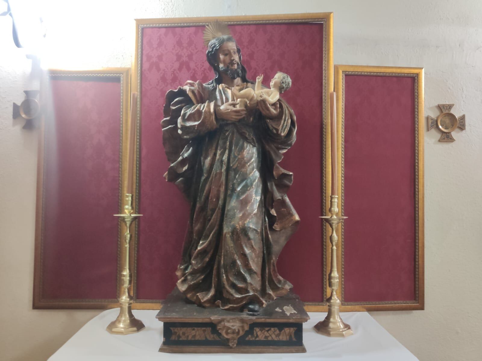 Escultura de San José restaurada, perteneciente a la Iglesia de la Magdalena de Jaén capital