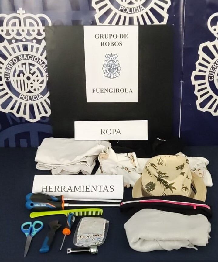 Material incautado por la Policía Nacional