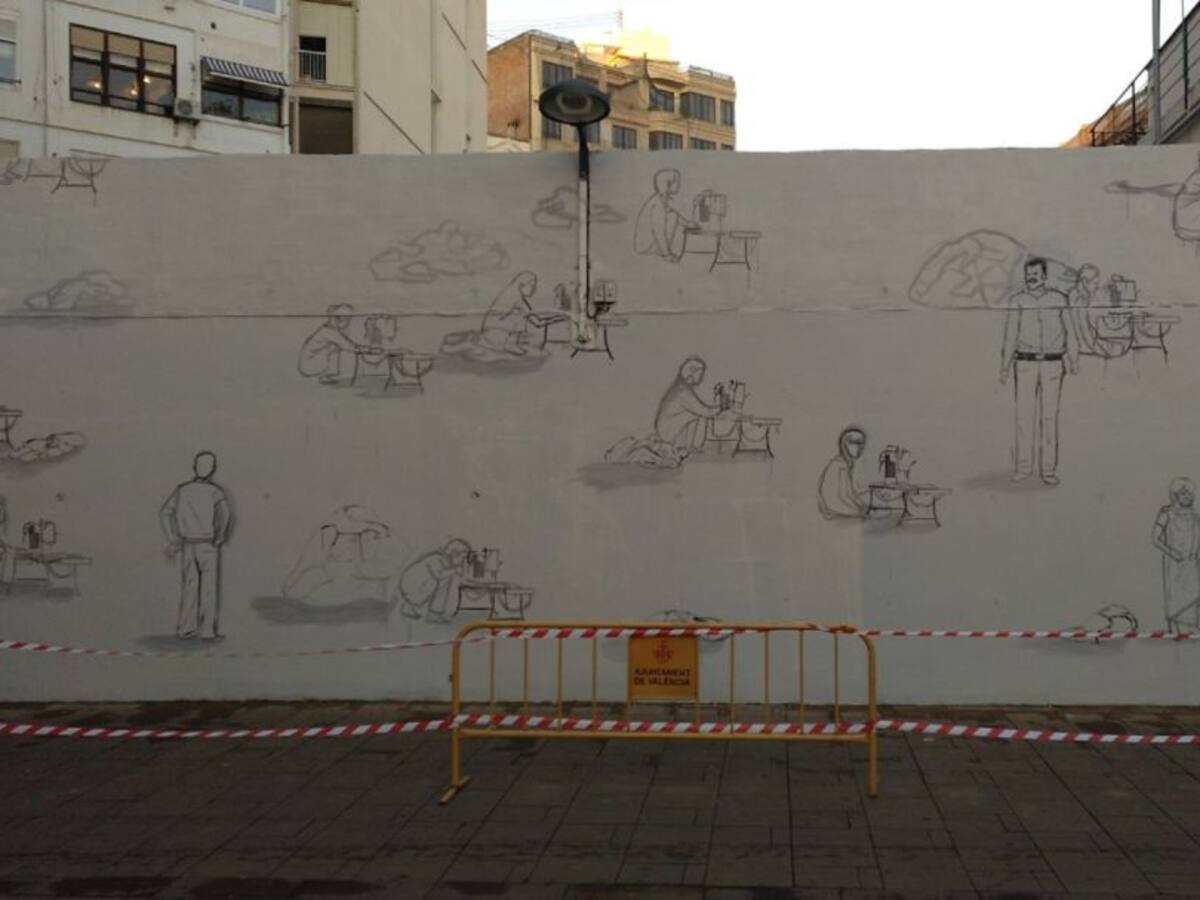 Escif, autor de un nuevo mural junto a la plaza de Toros de València