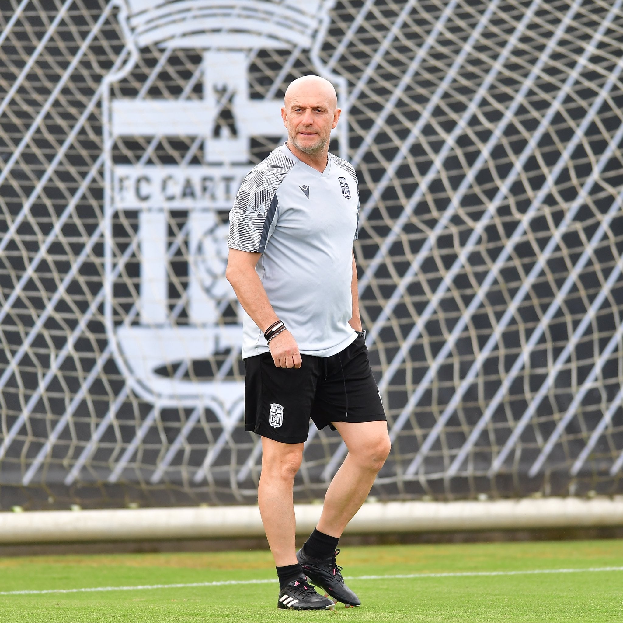 Julián Calero durante su primer entrenamiento en Cartagena