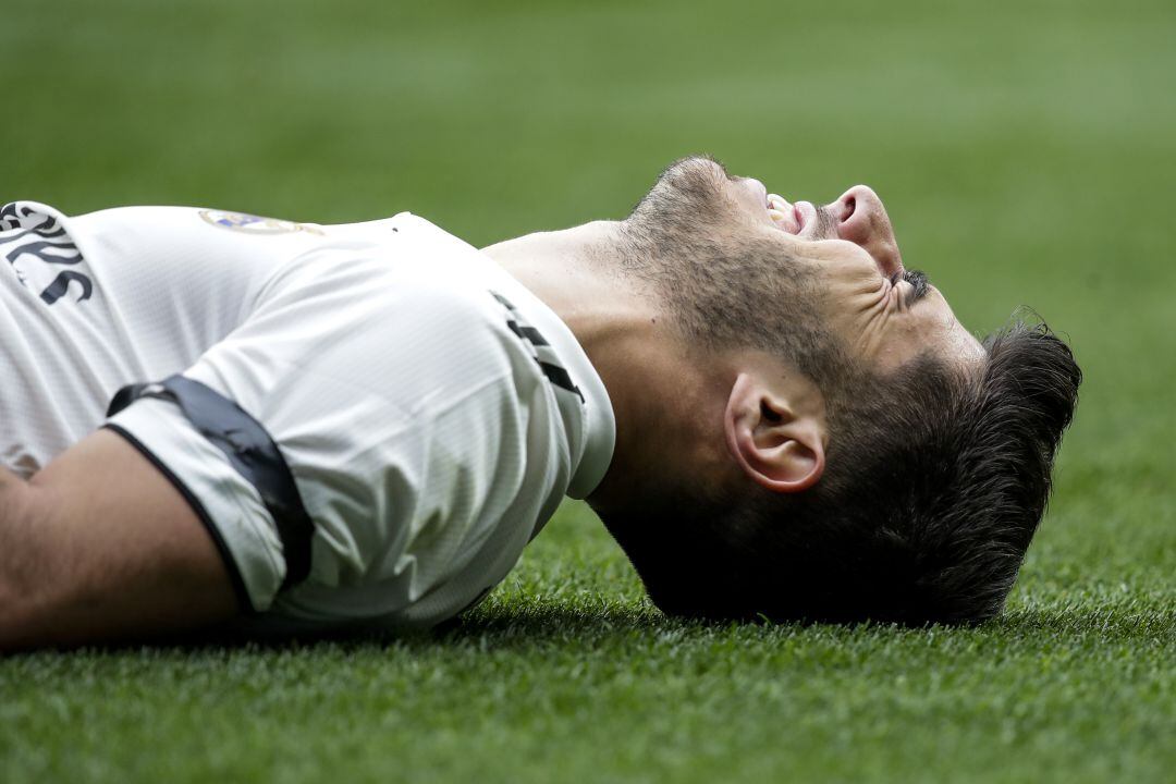 Marco Asenso, en un partido con el Real Madrid.