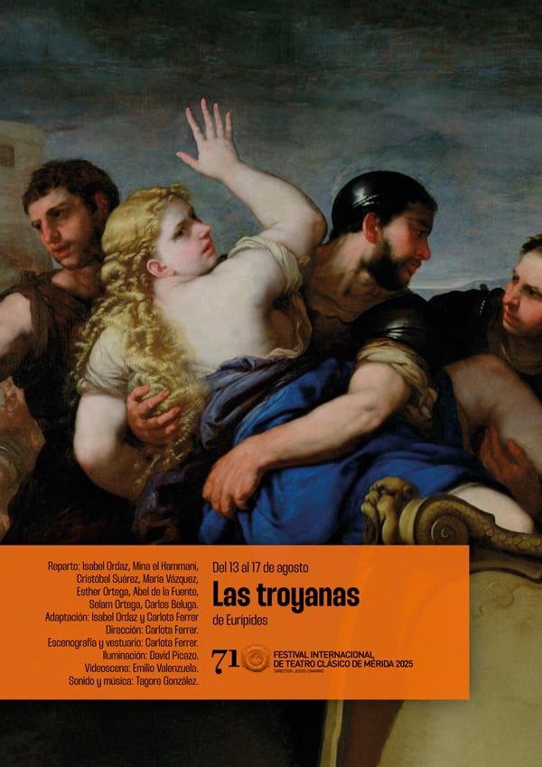Cartel de 'Las troyanas' en el Festival de Mérida 2025