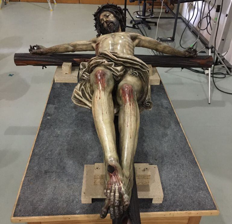 El Cristo del Buen Fin en una de las dependencias del Instituto Andaluz del Patrimonio Histórico (IAPH)