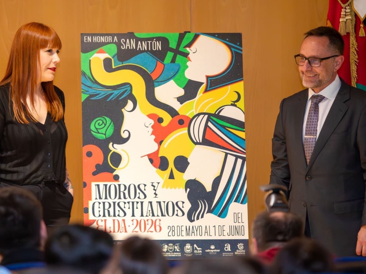 Elda desvela el cartel de Moros y Cristianos 2026, obra de la artista local Beatriz Marín