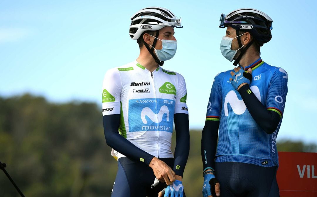 Enric Mas y Alejandro Valverde, en la Vuelta 2020.