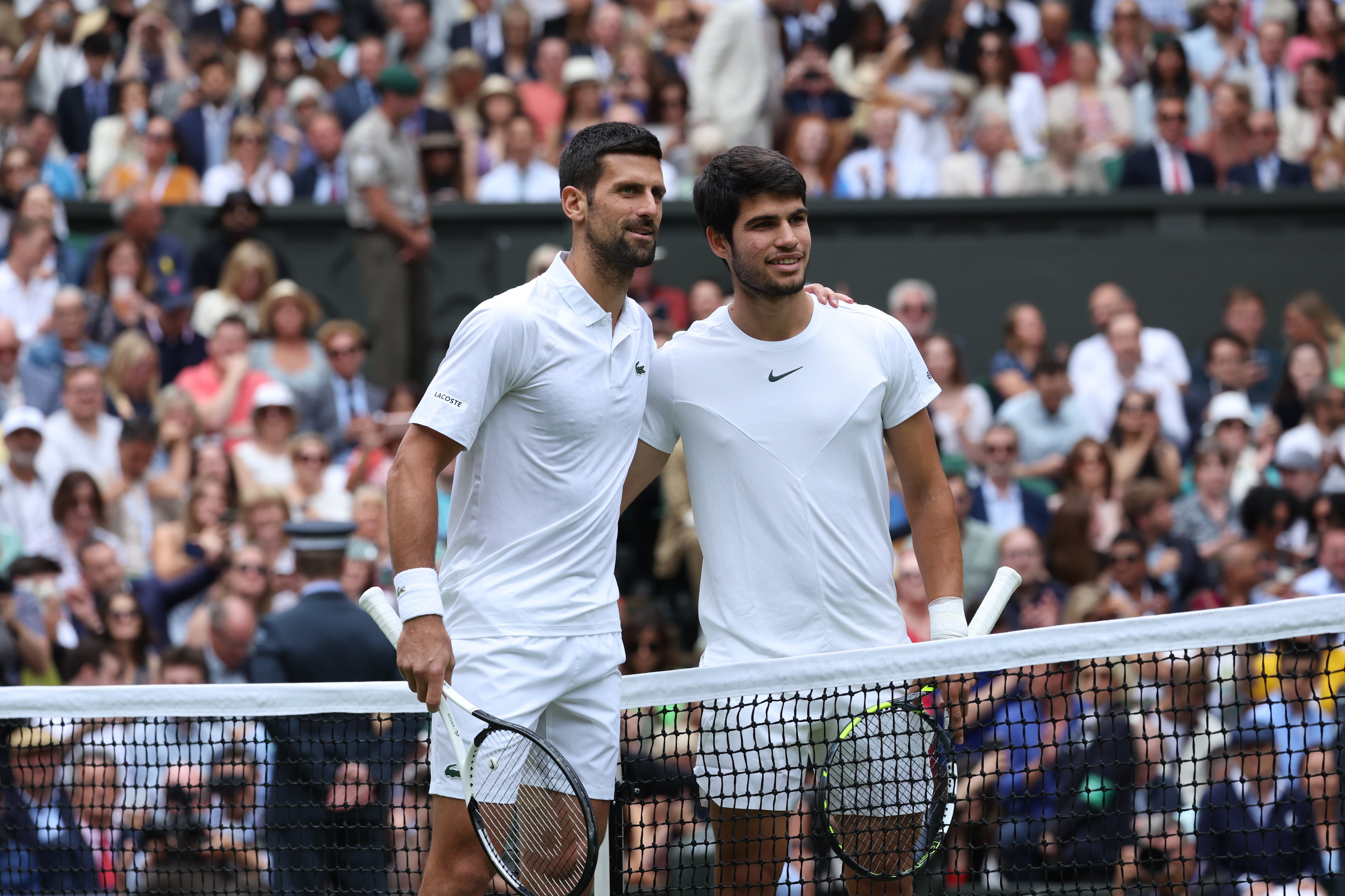 Djokovic y Alcaraz. (Tenis, España, Reino Unido) EFE/EPA/NEIL HALL EDITORIAL USE ONLY