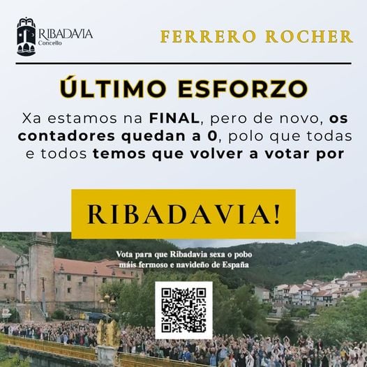 Cartel del Concello de Ribadavia animando al voto en esta última fase.