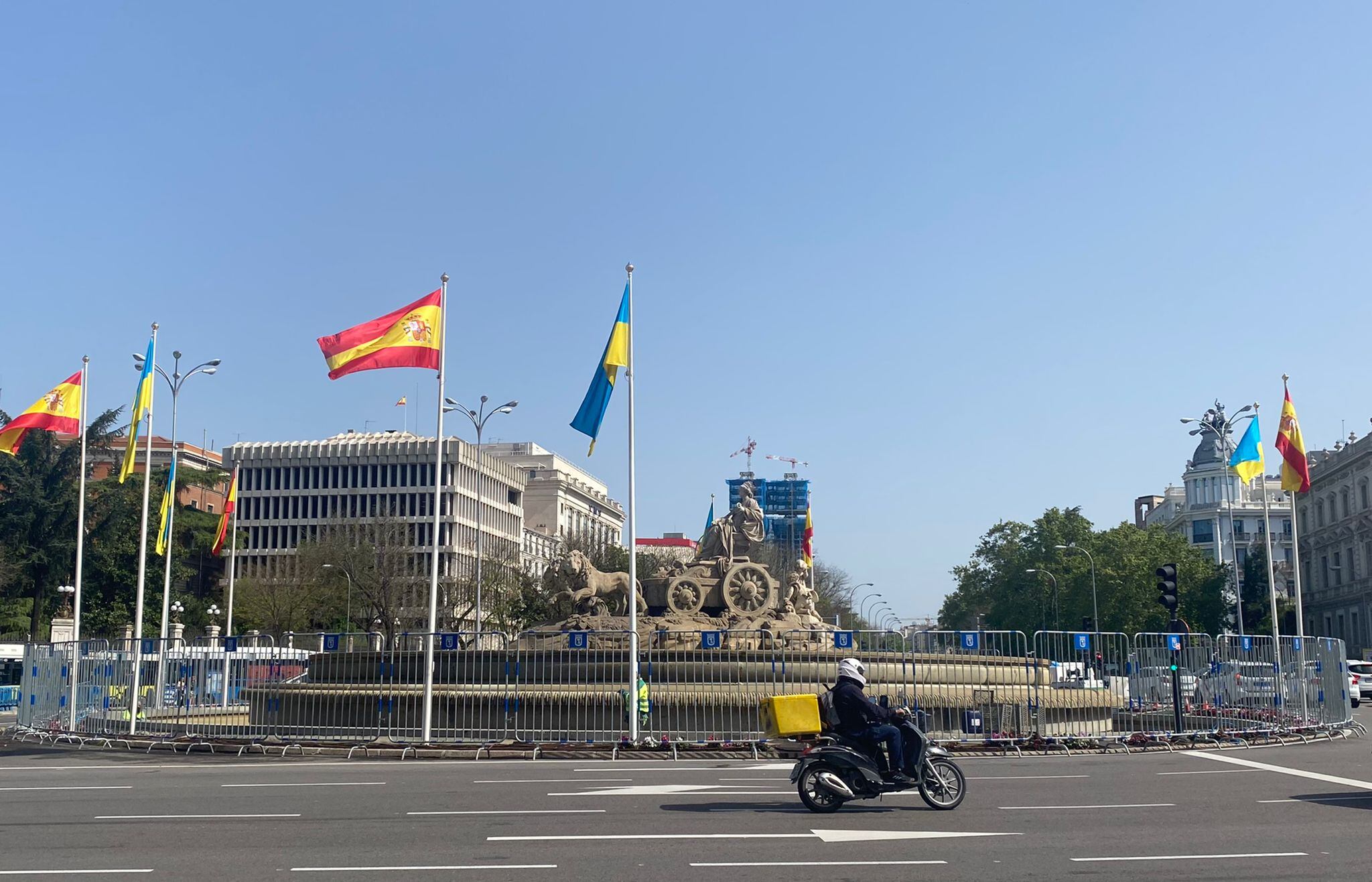 La Cibeles lista para la celebración del Real Madrid.