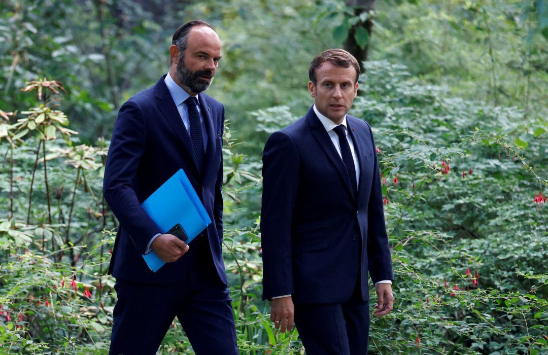 El presidente francés Emmanuel Macron junto al primer ministro Édouard Philippe el pasado 29 de junio.