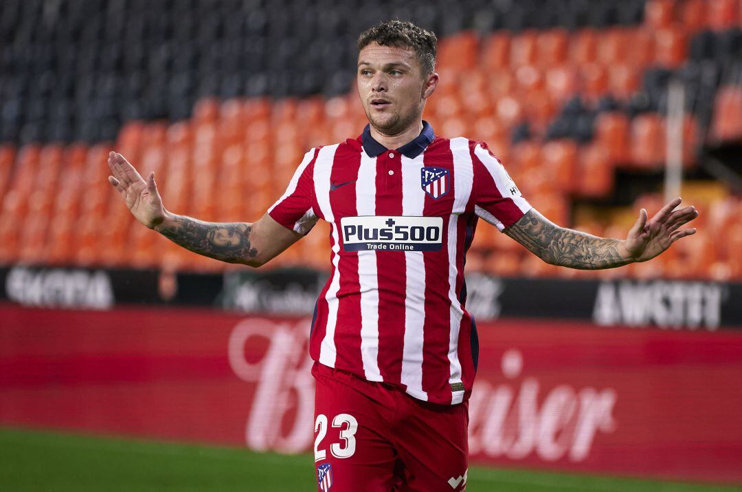 Kieran Trippier, en un partido con el Atlético de Madrid