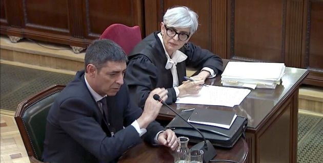 Trapero y su abogada, Olga Tubau, en su testifical