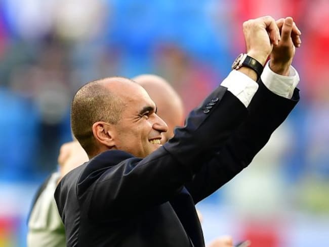 Roberto Martínez celebrando el tercer puesto tras el partido contra Inglaterra
