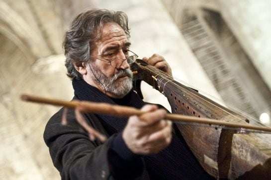 Barcelona, 30/01/2012. Homenaje a la soprano Montserrat Figueras en la basilica de Sta. Maria del Mar, en el que participa su marido, el violagambista Jordi Savall. Fotografia: Javier Corso