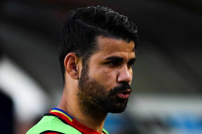 Diego Costa, durante un entrenamiento con España 