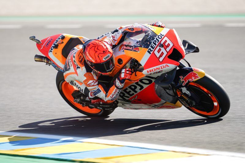 GRAF2949. LE MANS (FRANCIA), 13/05/2022.- El piloto español de MotoGP Marc Márquez, del equipo Repsol Honda Team, participa en la primera jornada de entrenamientos libres del Gran Premio de Francia de MotoGP, en Le Mans (Francia), este viernes. EFE/ Repsol Honda Team