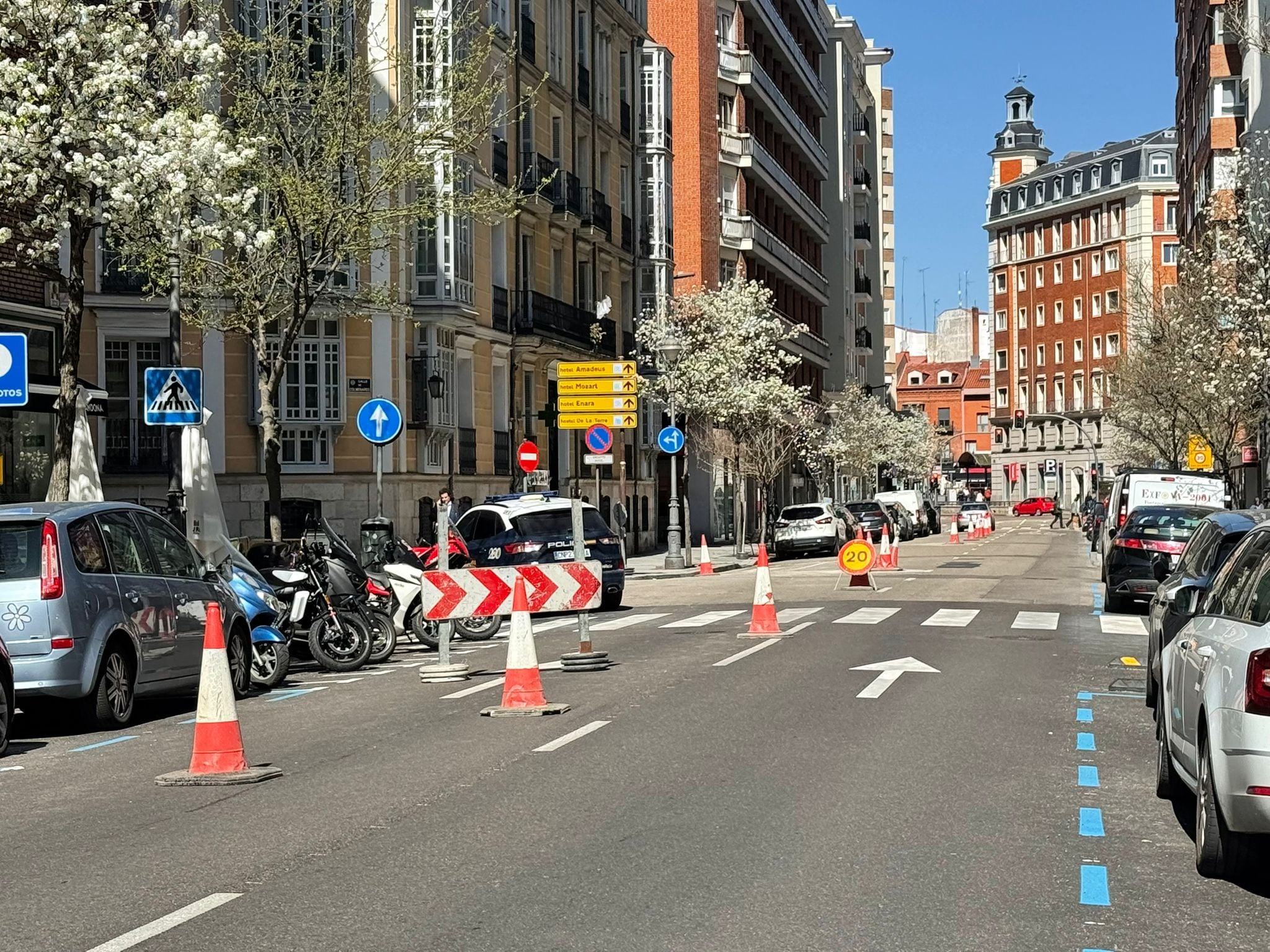 Corte de un carril en calle Gamazo (Valladolid)