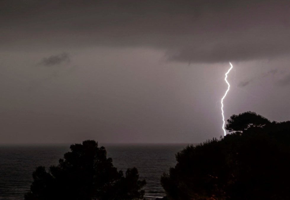 Vista de un rayo en Mallorca.