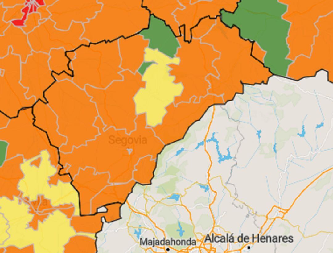 La práctica totalidad de las Zonas básicas de salud de la provincia se encuentran en nivel naranja de alerta