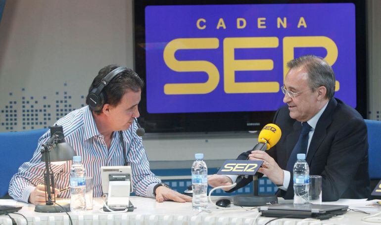 Florentino Pérez, en los estudios centrales de la Cadena SER, charla con De la Morena