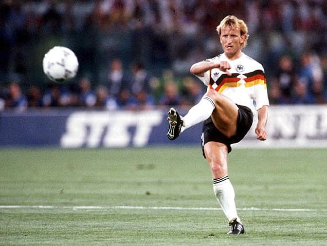 Andreas Brehme, durante la final del Mundial del 1990