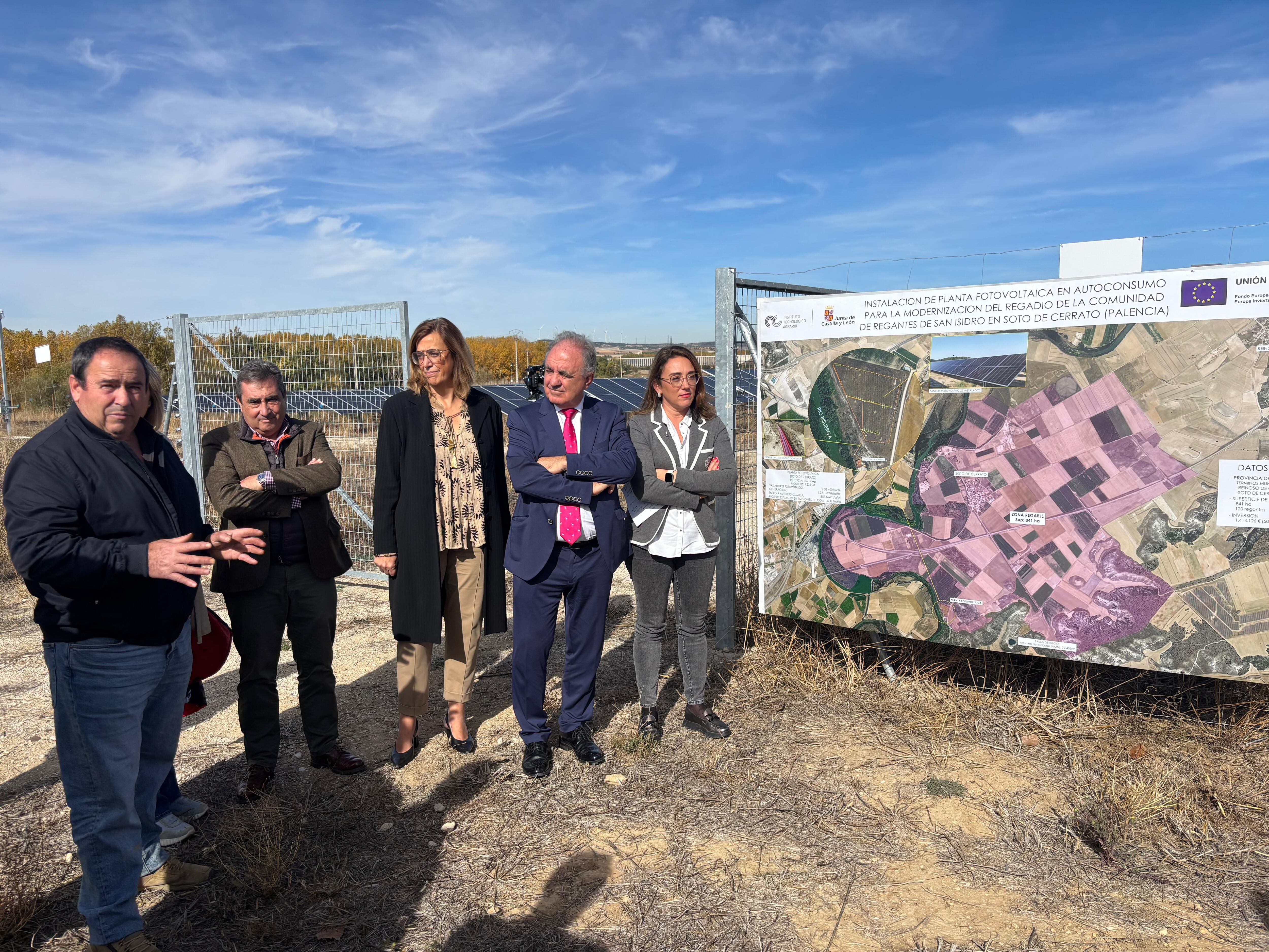 La Junta favorece la competitividad del regadío de Palencia con una nueva planta fotovoltaica que ha supuesto una inversión de 1,4 millones de euros