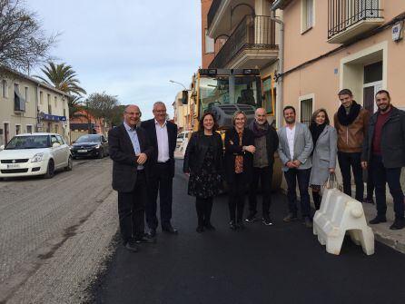 Visita a las obras de mejora de seguridad vial y movilidad peatonal en la travesía de la CV- 724 en La Xara.