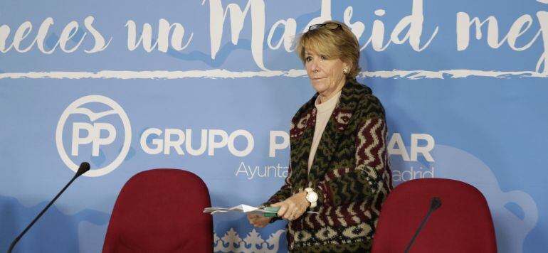 Esperanza Aguirre, portavoz del PP en el Ayuntamiento de Madrid