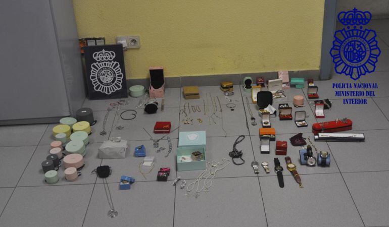 Los efectos recuperados tras la detención