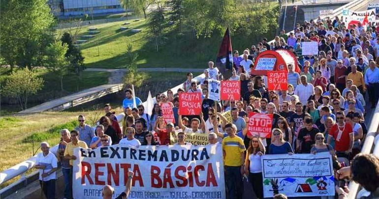 Una manifestación del Campamento Dignidad