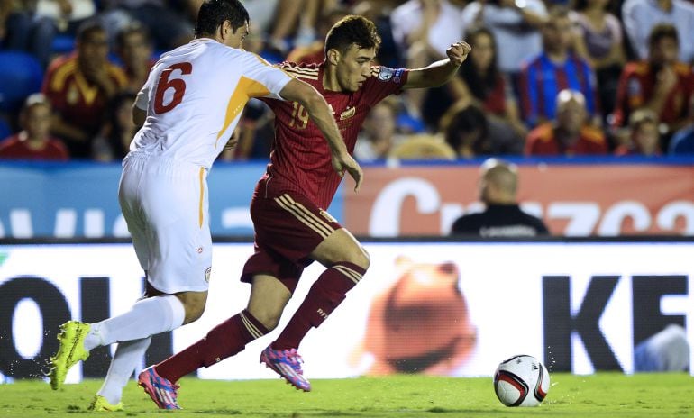 Munir, ante Macedonia en su único partido con la selección española.