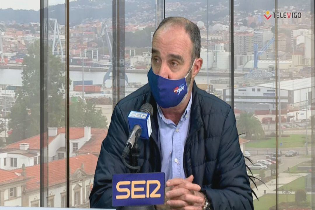 jUAN Lamas durante la entrevista en Televigo