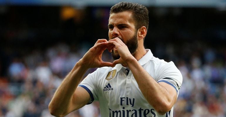 Nacho celebra su gol ante el Sevilla