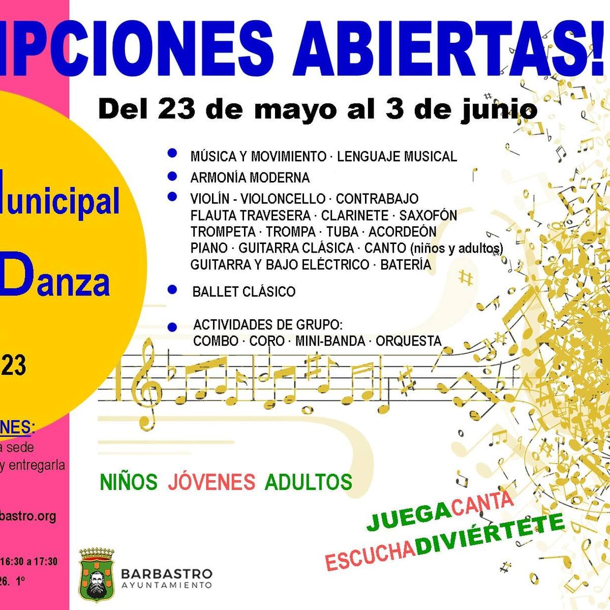 La escuela municipal de música y danza de Barbastro abre el plazo de matrícula