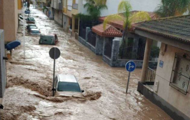 Imagen de Los Alcázares durante el paso de la DANA en septiembre de 2.019.