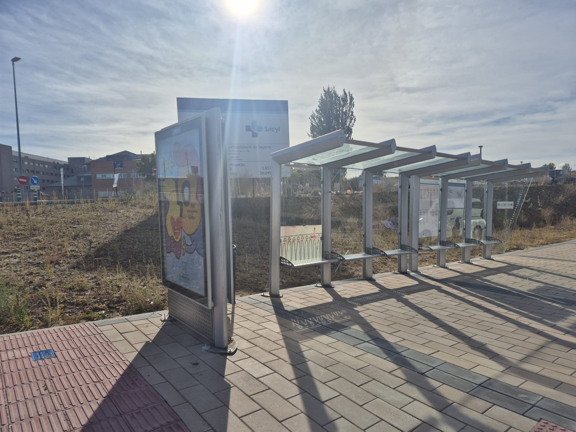 Nueva ubicación de la parada del transporte público en el Hospital de Segovia