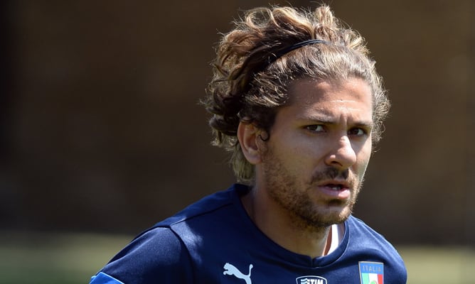 Alessio Cerci, durante un entrenamiento con la selección italiana.