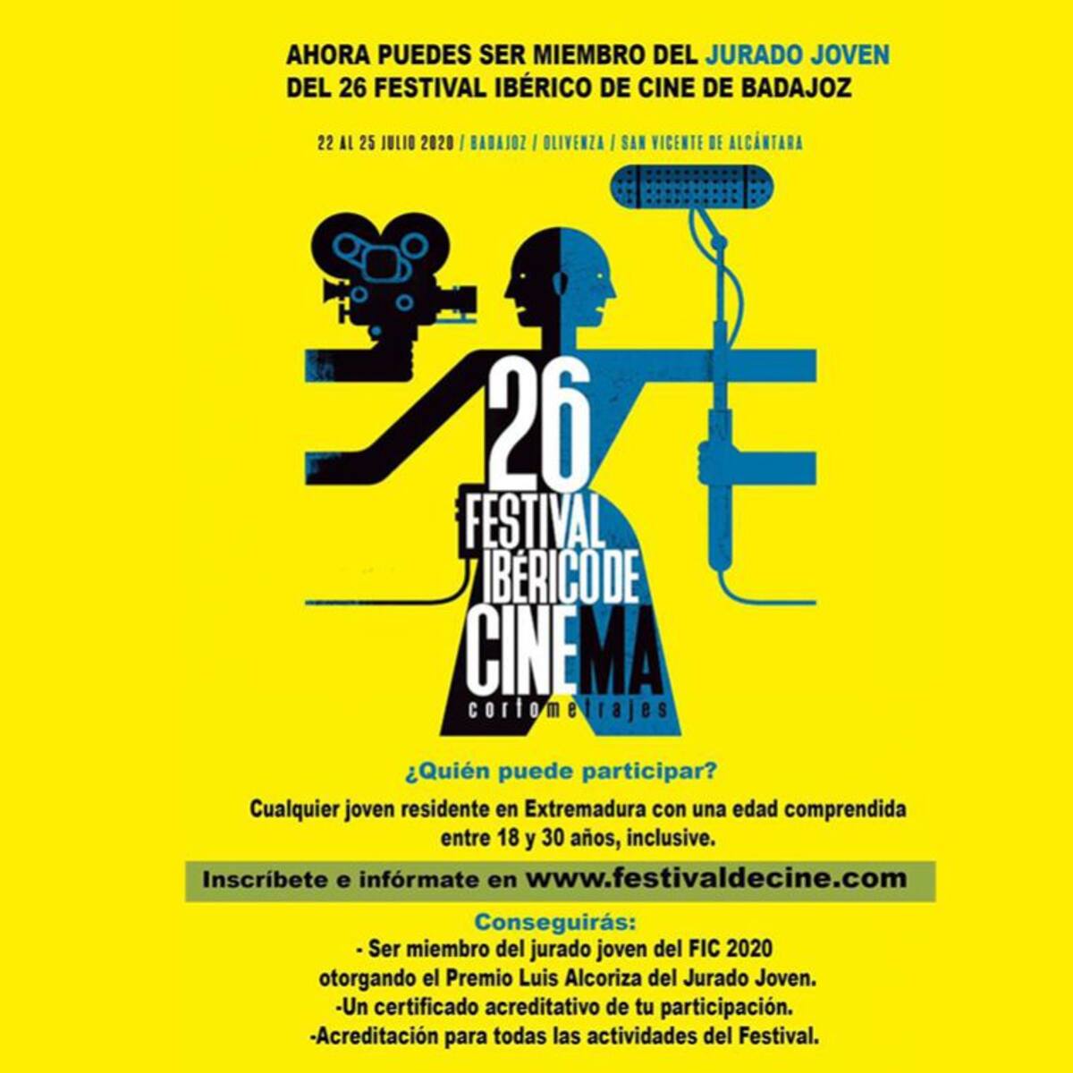 Los jóvenes extremeños pueden ser jurado en el festival ibérico de cine