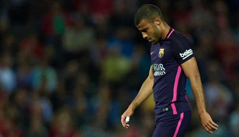 Rafinha, durante un partido con el Barça 