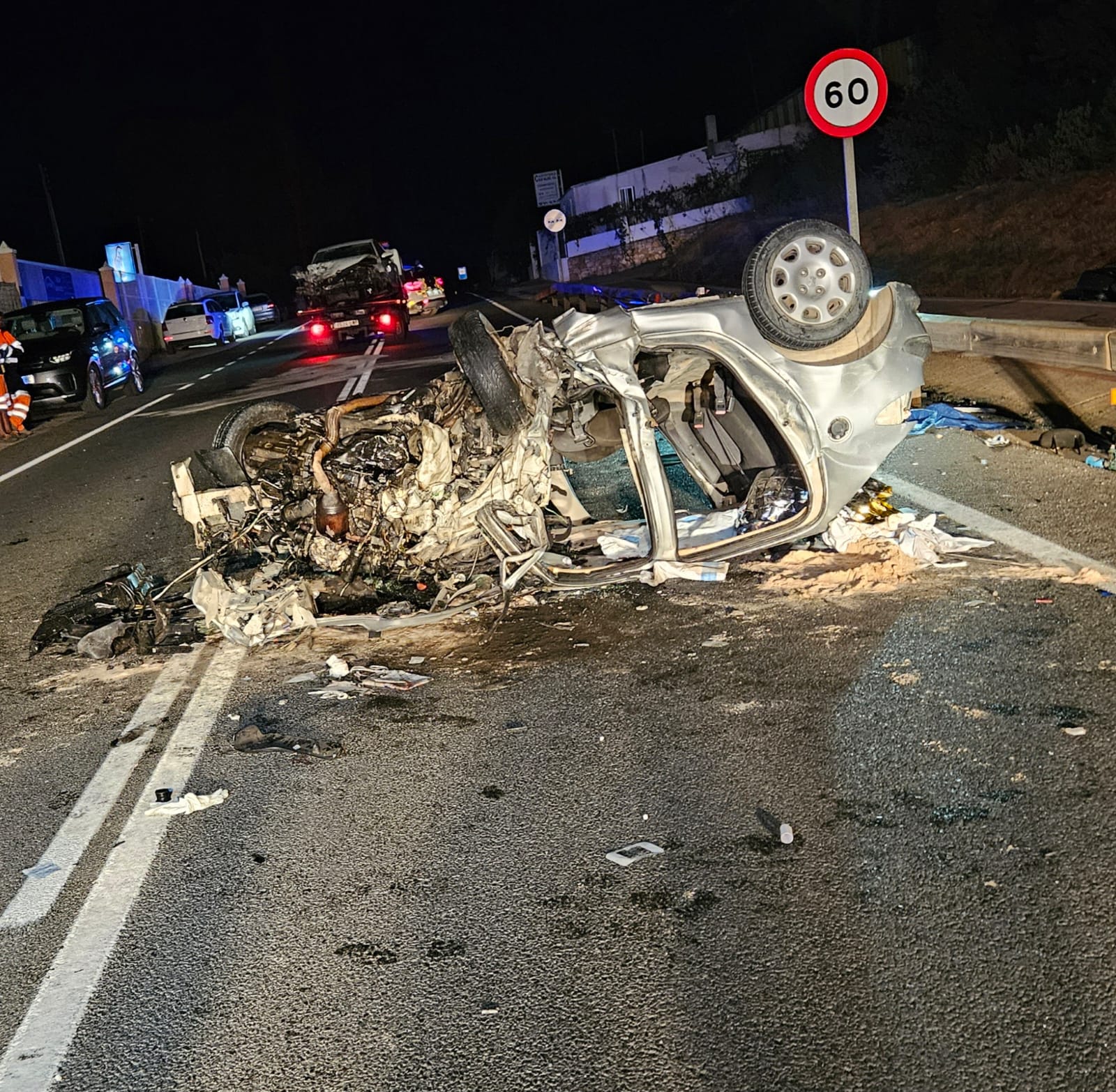 Imagen de uno de los coches siniestrados.