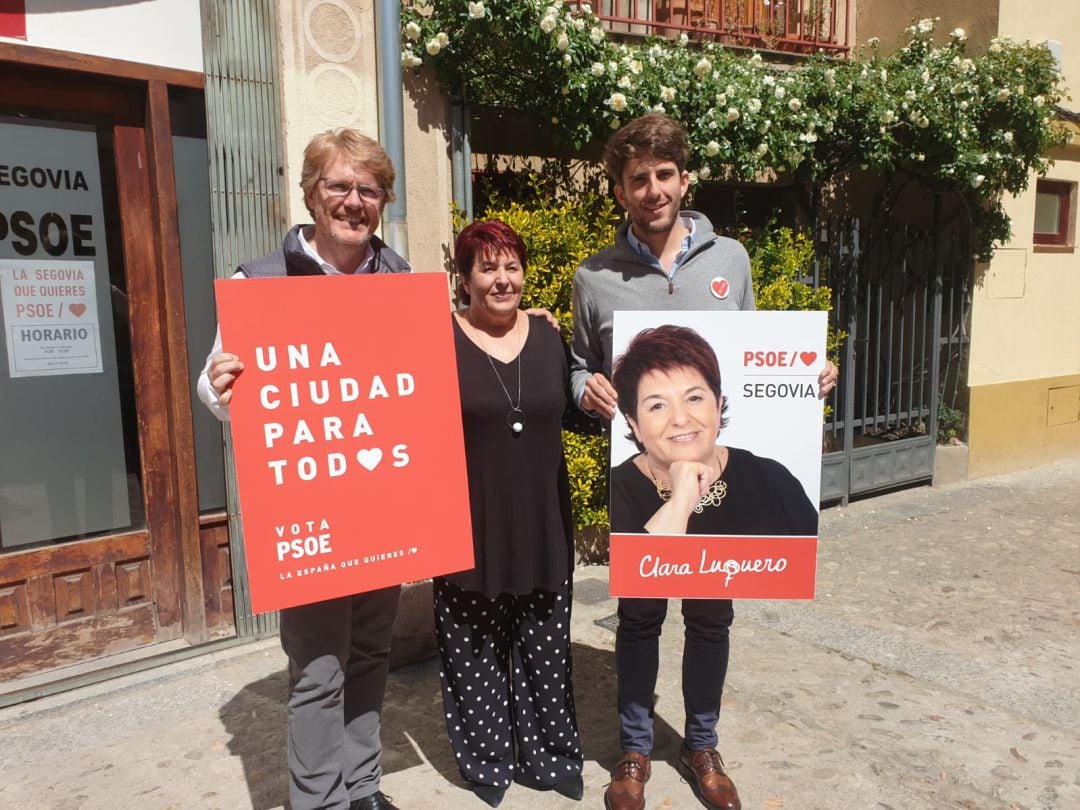 Clara Luquero, con Jesús García Zamora y Alberto Espinar