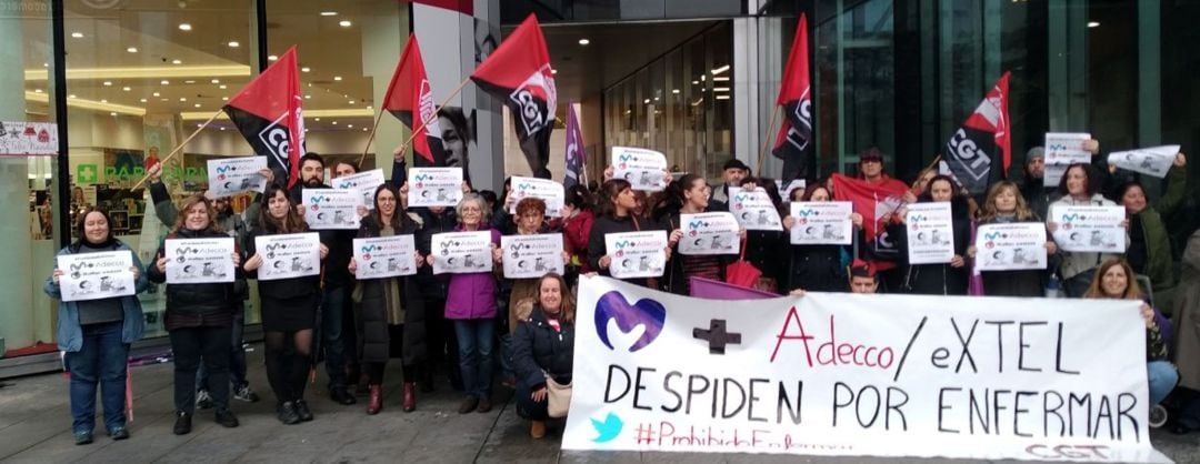 Nueva protesta de los trabajadores de Extel en A Coruña