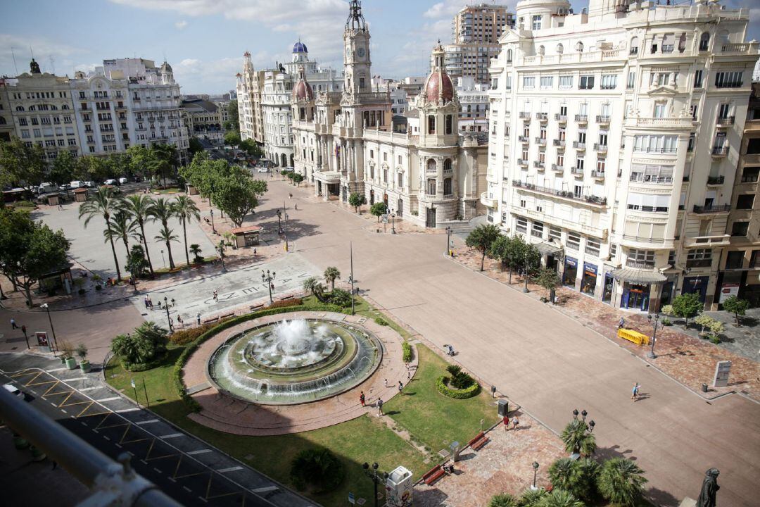 Vista aérea de la Plaça de l&#039;Ajuntament de València