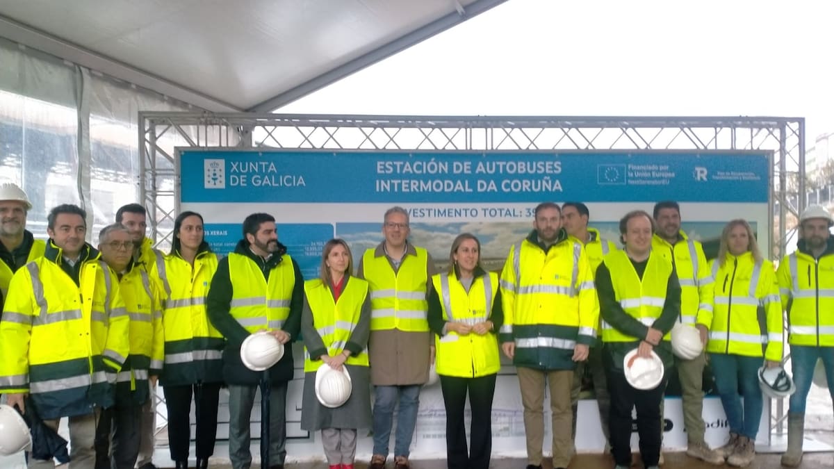 La cimentación y los pilares de la estación intermodal de A Coruña, prácticamente finalizadas