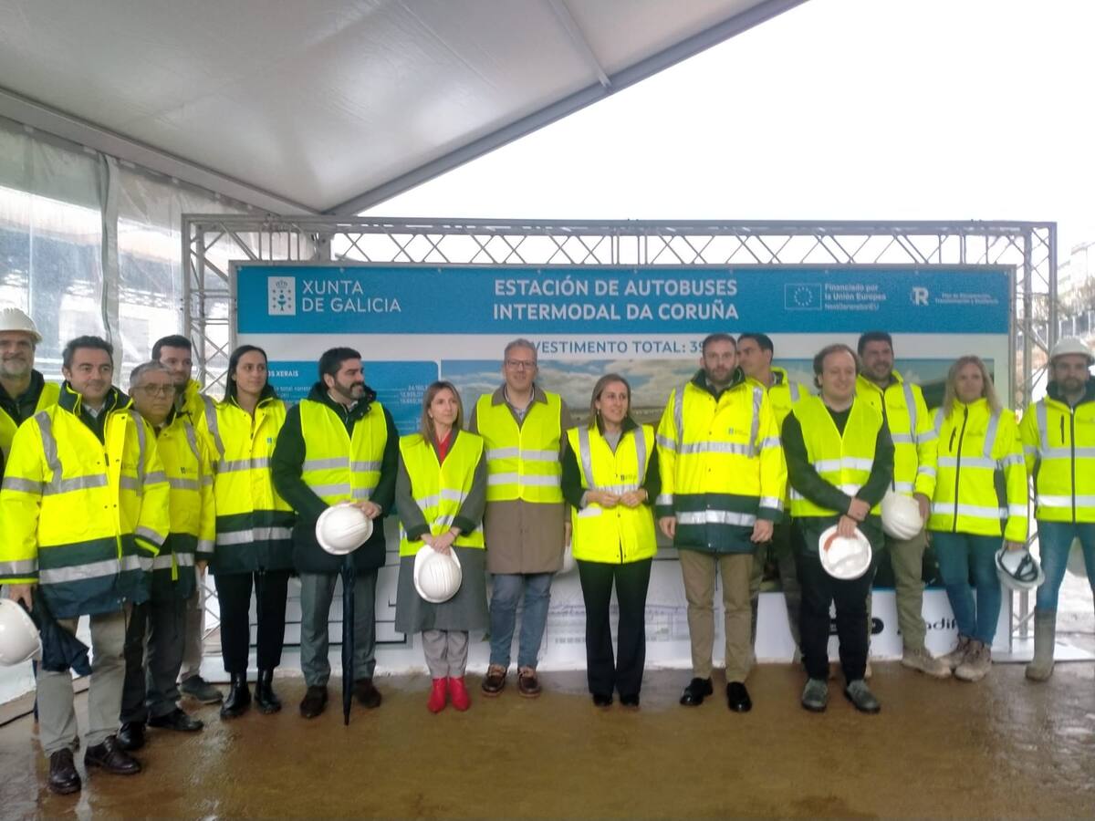 La cimentación y los pilares de la estación intermodal de A Coruña, prácticamente finalizadas