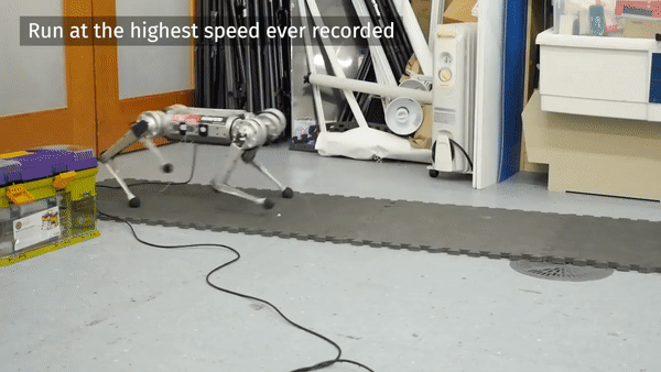 El perro robótico a toda velocidad.