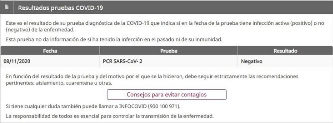 Imagen de archivo de una PCR negativa