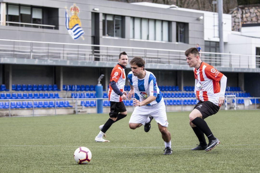 Imagen del &#039;Derbi de las Redacciones&#039; de LaLiga Santander disputado en Zubieta