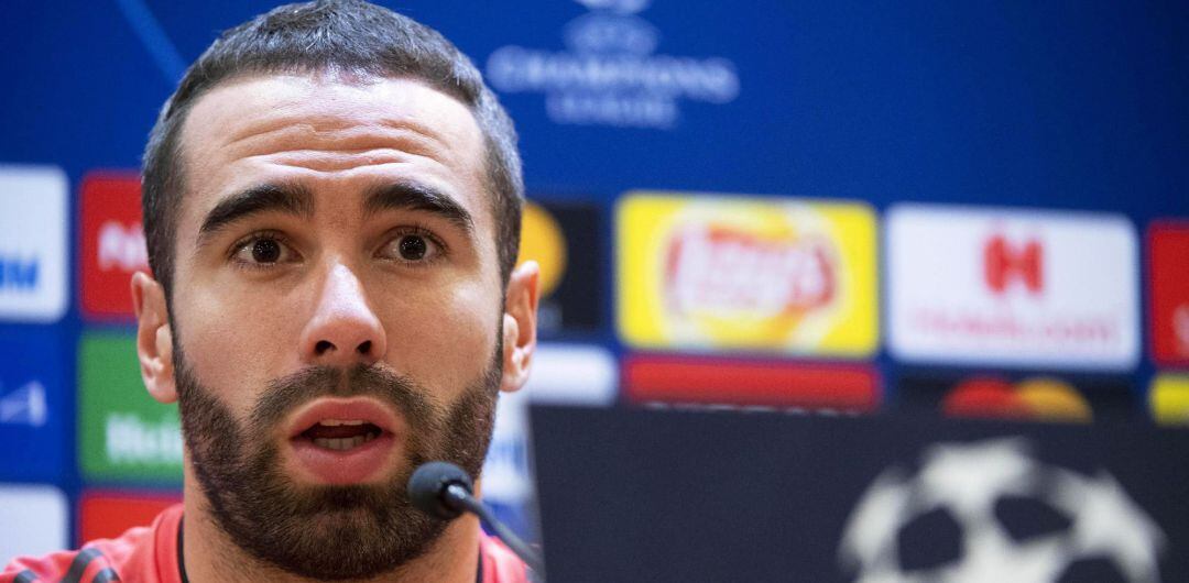 Dani Carvajal, durante su rueda de prensa